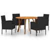 vidaXL 5 Piece Garden Dining Set Black