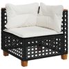 vidaXL 6 Piece Garden Sofa Set with Cushions Black Poly Rattan