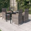 vidaXL 5 Piece Garden Dining Set with Cushions Grey