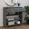 vidaXL Console Table HAMAR Dark Grey 90x35x90 cm Solid Wood Pine