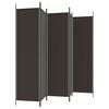 vidaXL 5-Panel Room Divider Brown 250x200 cm Fabric