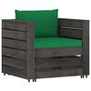 vidaXL 6 Piece Garden Lounge Set with Cushions Grey Impregnated Wood
