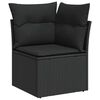 vidaXL 5 Piece Garden Sofa Set with Cushions Black Poly Rattan