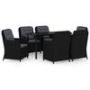 vidaXL 7 Piece Garden Dining Set Black