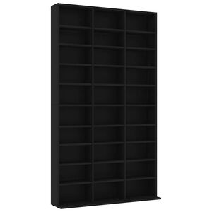 vidaXL 801779 vidaXL CD Cabinet Black 102x23x177,5 cm Engineered Wood