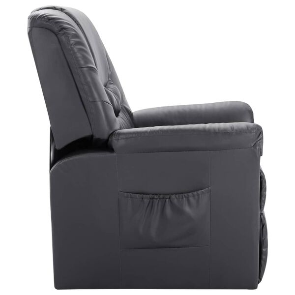 vidaXL Reclining Chair Grey Faux Leather