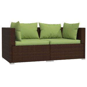 vidaXL 2-seater Sofa | Brown and Green