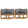 vidaXL Sectional Corner Sofas 2 pcs with Cushions Dark Grey