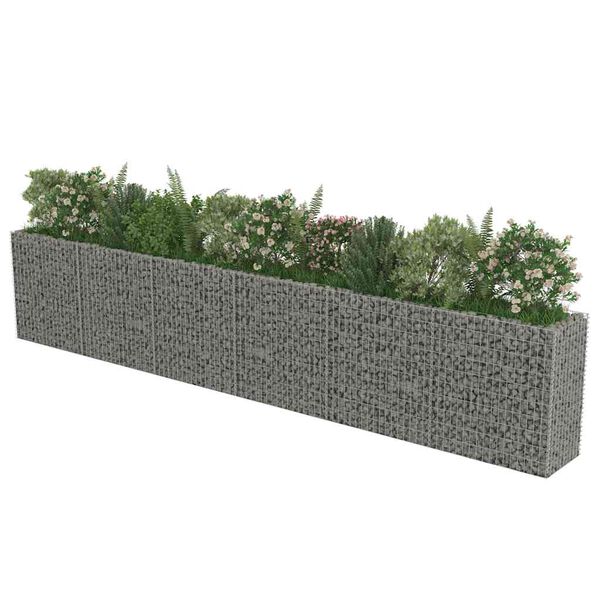 vidaXL Gabion Raised Bed Galvanised Steel 540x50x100 cm