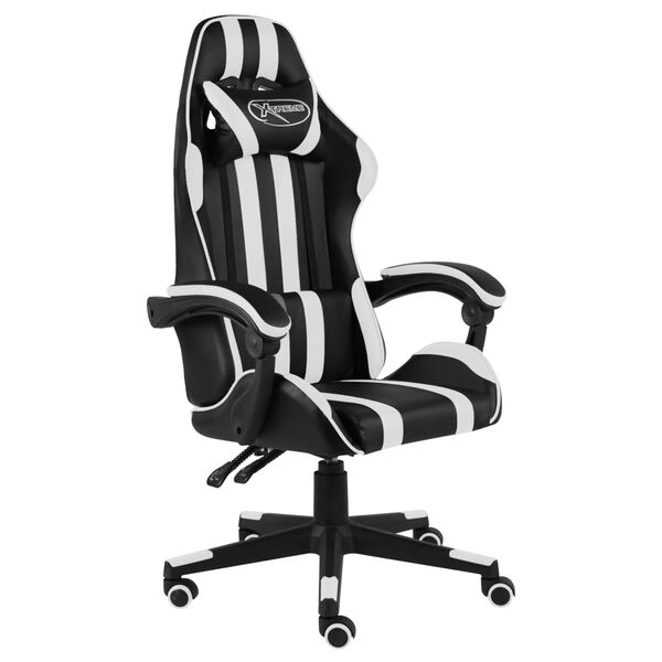 vidaXL Racing Chair Black and White Faux Leather