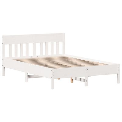 vidaXL Bed Frame with Headboard White 120x200 cm Solid Wood Pine