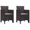 vidaXL Garden Chair 2 pcs Brown Polypropylene