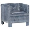 vidaXL Tub Chair Grey Real Leather