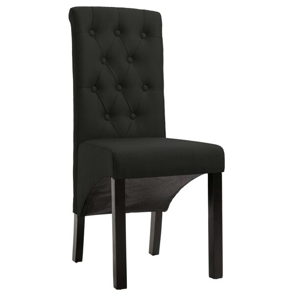 vidaXL Dining Chairs 2 pcs Black Fabric