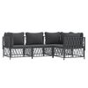 vidaXL 4 Piece Garden Lounge Set with Cushions Anthracite Steel