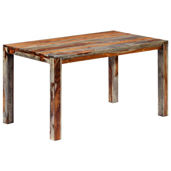 vidaXL Dining Table Grey 140x70x76 cm Solid Acacia Wood