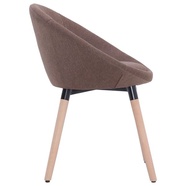 vidaXL Dining Chair Brown Fabric