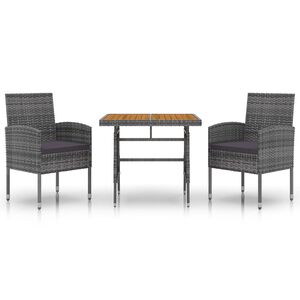 vidaXL Outdoor Dining Set | Grey | PE rattan | Standard |  Durable