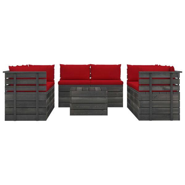 vidaXL 9 Piece Garden Pallet Lounge Set with Cushions Solid Pinewood