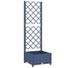 vidaXL Garden Planter with Trellis Blue Grey 40x40x121,5 cm PP