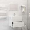 vidaXL 2 Piece Bathroom Furniture Set High Gloss White Engineered Wood