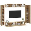 vidaXL 8 Piece TV Cabinet Set Sonoma Oak Engineered Wood