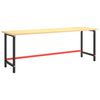 vidaXL Work Bench Frame Matte Black and Matte Red 220x57x79 cm Metal