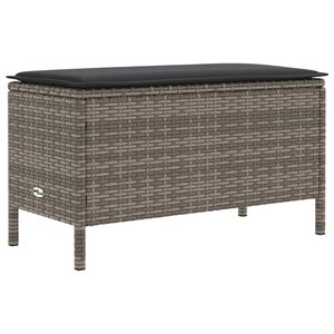 vidaXL Garden Footstool Grey and Dark Grey 80 x 38 x 45 cm PE Rattan