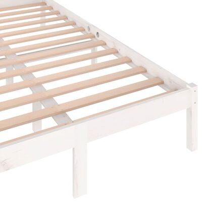 vidaXL Bed Frame without Mattress Solid Wood Pine 120x200 cm White