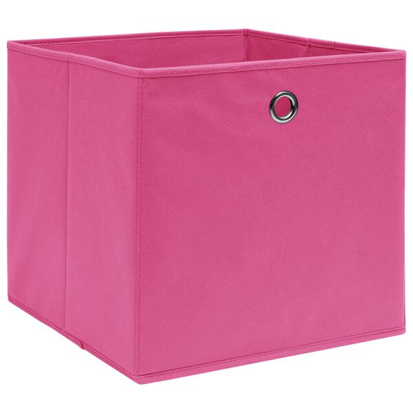 vidaXL Storage Boxes 10 pcs Pink 32x32x32 cm Fabric