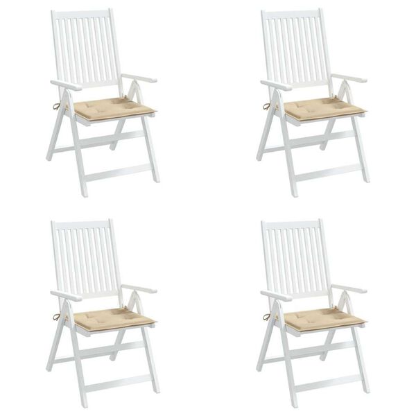 vidaXL Garden Chair Cushions 4 pcs Beige 40x40x4 cm Oxford Fabric