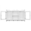 White MDF Wall Cabinet Display Shelf Book/DVD/Glass Storage