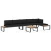 vidaXL 4 Piece Garden Corner Sofa Set with Cushions Aluminium and WPC