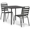 vidaXL 3 Piece Bistro Set Steel Dark Grey