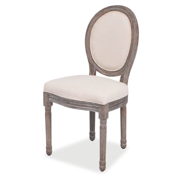 vidaXL Dining Chairs 2 pcs Cream Fabric