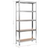 vidaXL Storage Shelves 2 pcs Silver 90x30x180 cm Steel and MDF