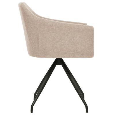 vidaXL Swivel Dining Chairs 2 pcs Taupe Fabric