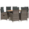 vidaXL Outdoor Dining Set 7 pcs Light Grey and Dark Grey