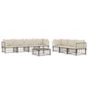 vidaXL 8 Piece Garden Lounge Set with Cushions Anthracite Poly Rattan
