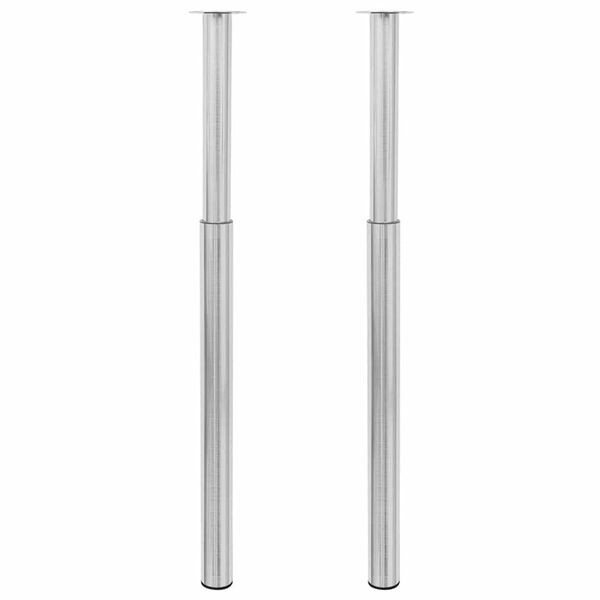 2 Telescopic Table Legs Stainless Steel 710 mm-1100 mm