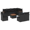 vidaXL Garden Sofa Set | Black | PE rattan, powder-coated steel, acacia wood