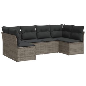 vidaXL Patio Sofa Set | Gray | PE rattan | 6-piece set | Modular