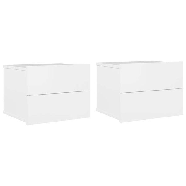 vidaXL Bedside Cabinets 2 pcs High Gloss White 40x30x30 cm Engineered Wood