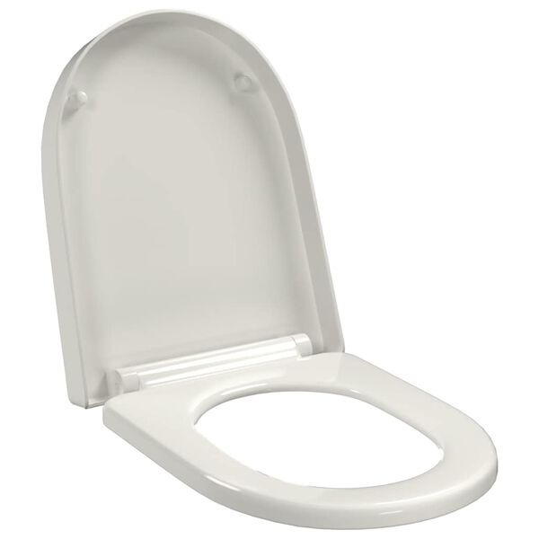 vidaXL Soft-close Toilet Seat with Quick-release Design White Square