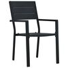 vidaXL Garden Chairs 4 pcs Black HDPE Wood Look