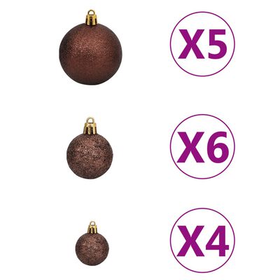 vidaXL Artificial Half Pre-lit Christmas Tree with Ball Set Green 120 cm