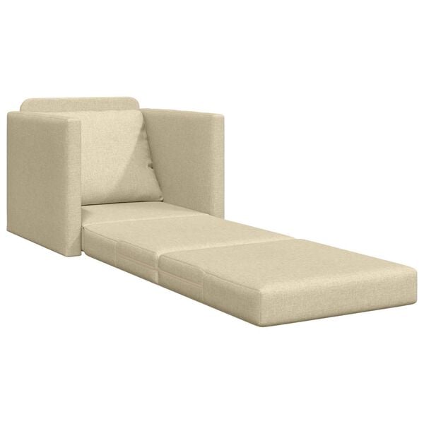 vidaXL Floor Sofa Bed 2-in-1 Cream 112x174x55 cm Fabric