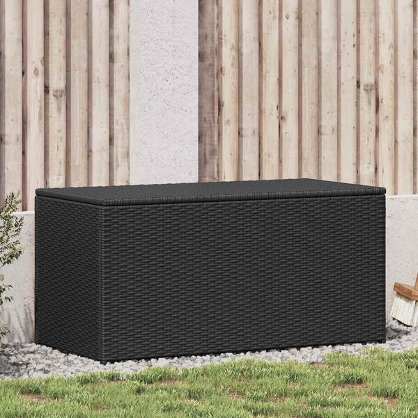vidaXL Garden Storage Box Poly Rattan 100x50x50 cm Black