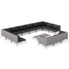 vidaXL 14 Piece Garden Lounge Set with Cushions Poly Rattan Dark Grey