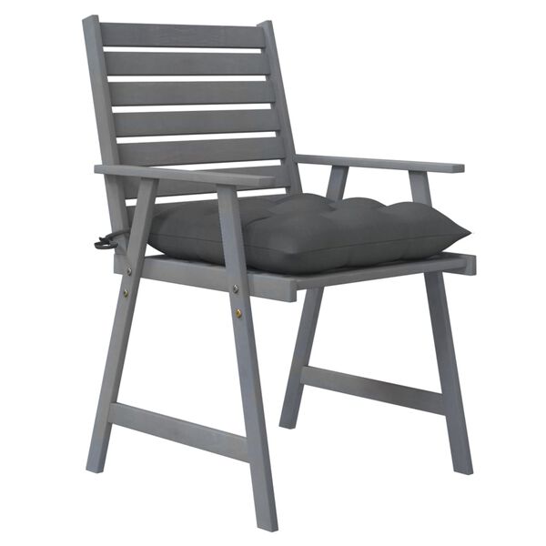 vidaXL Outdoor Dining Chairs with Cushions 4 pcs Solid Wood Acacia